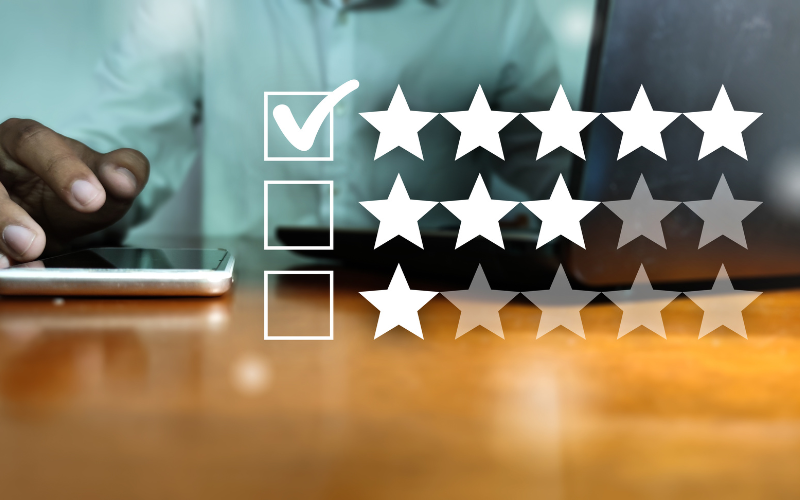 Image of rating scale with stars checked for 5 star rating