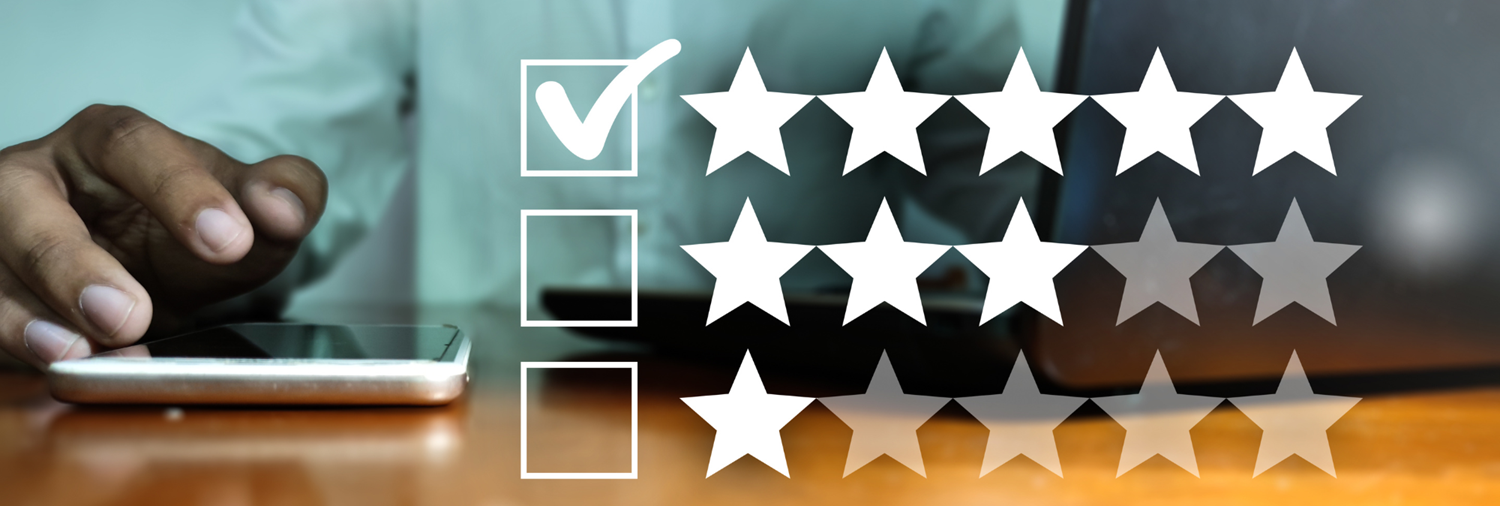 Image of rating scale with stars checked for 5 star rating