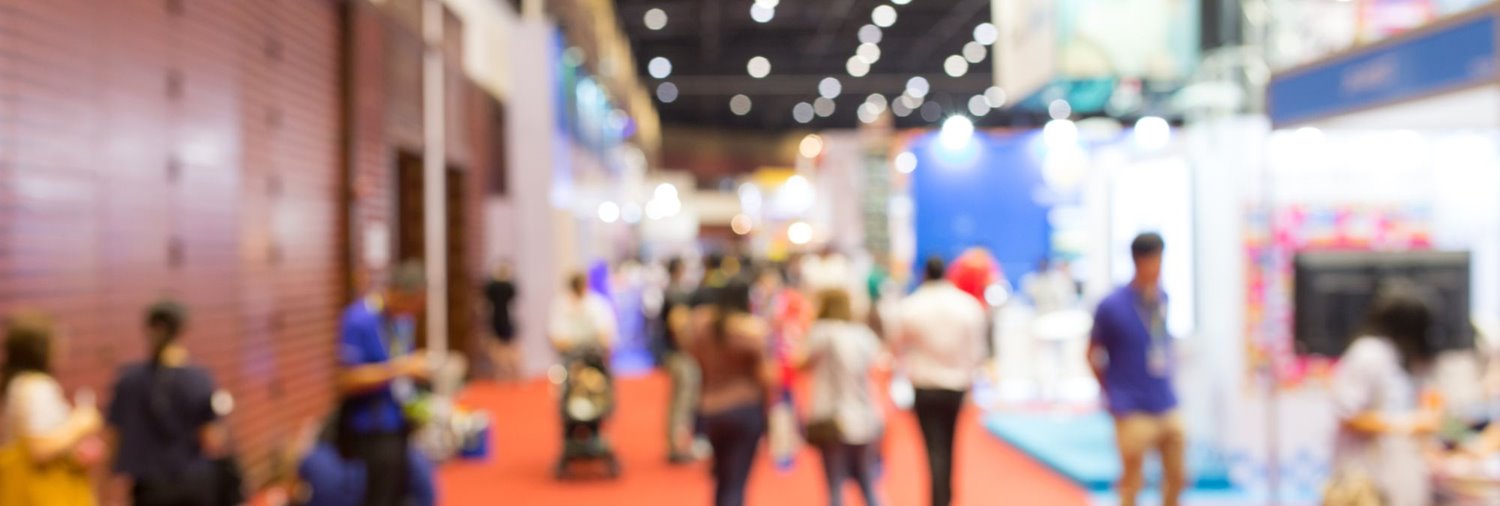 Blurred image of a tradeshow floor