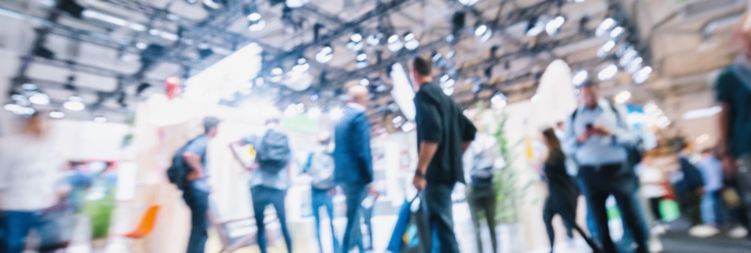 Blurred image of a tradeshow floor