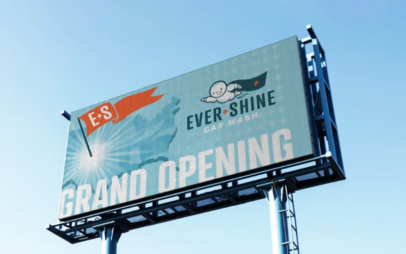billboard for a car wash grand opening