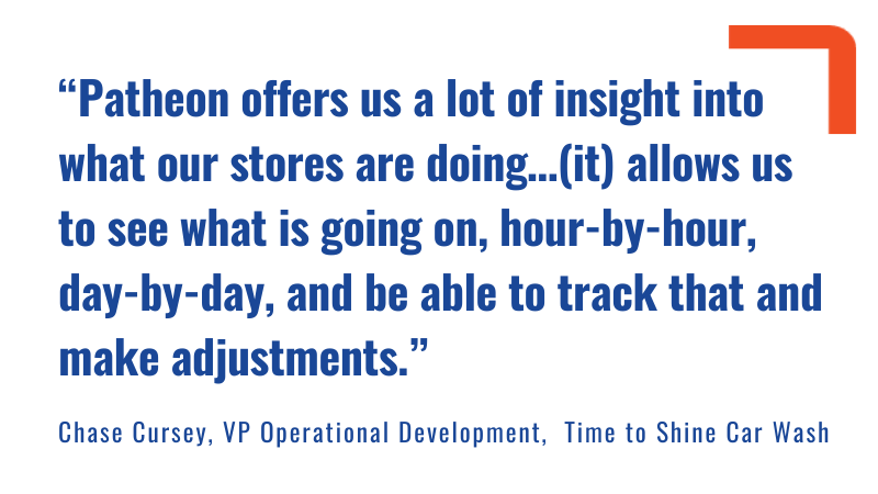 graphic of a testimonial from time to shine car wash