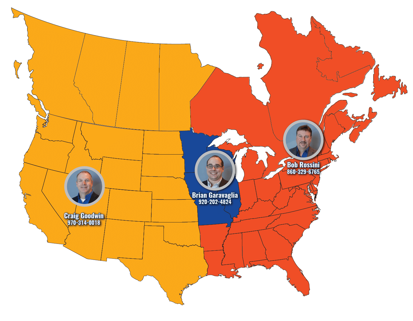 DRB In-Bay Solutions Sales Team Map 2022