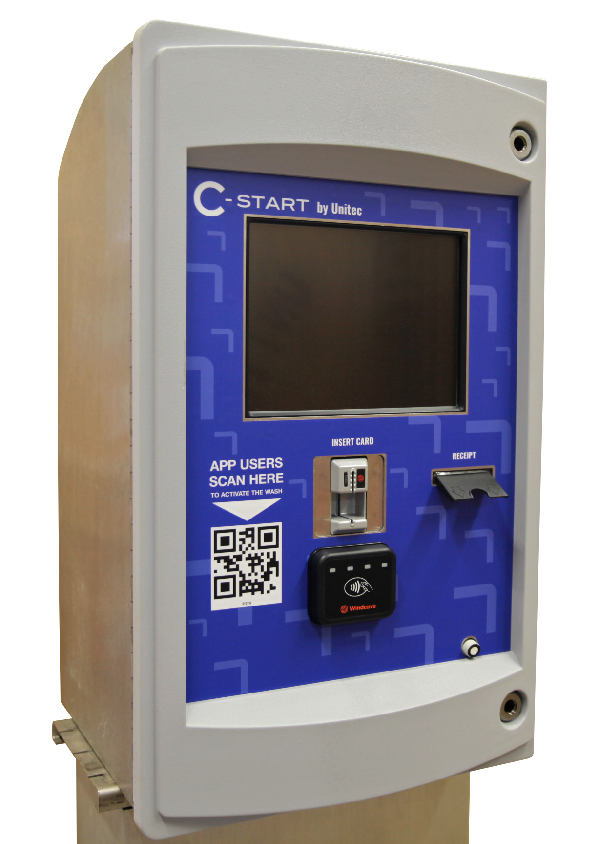 freestanding, cutout image of the C-Start car wash POS