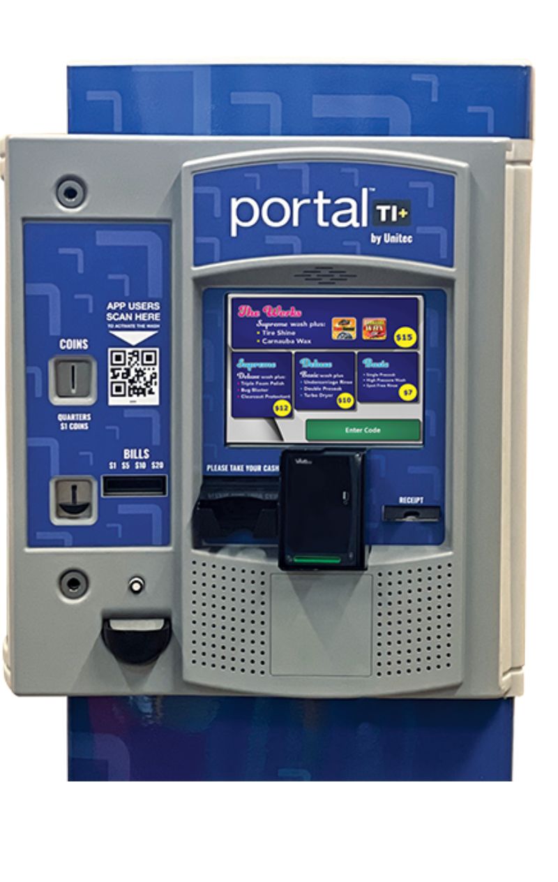isolated image of portal ti+ car wash pay station by Unitec