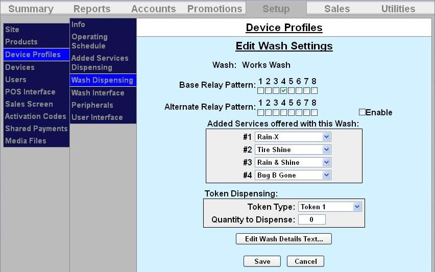 edit wash settings in sierra