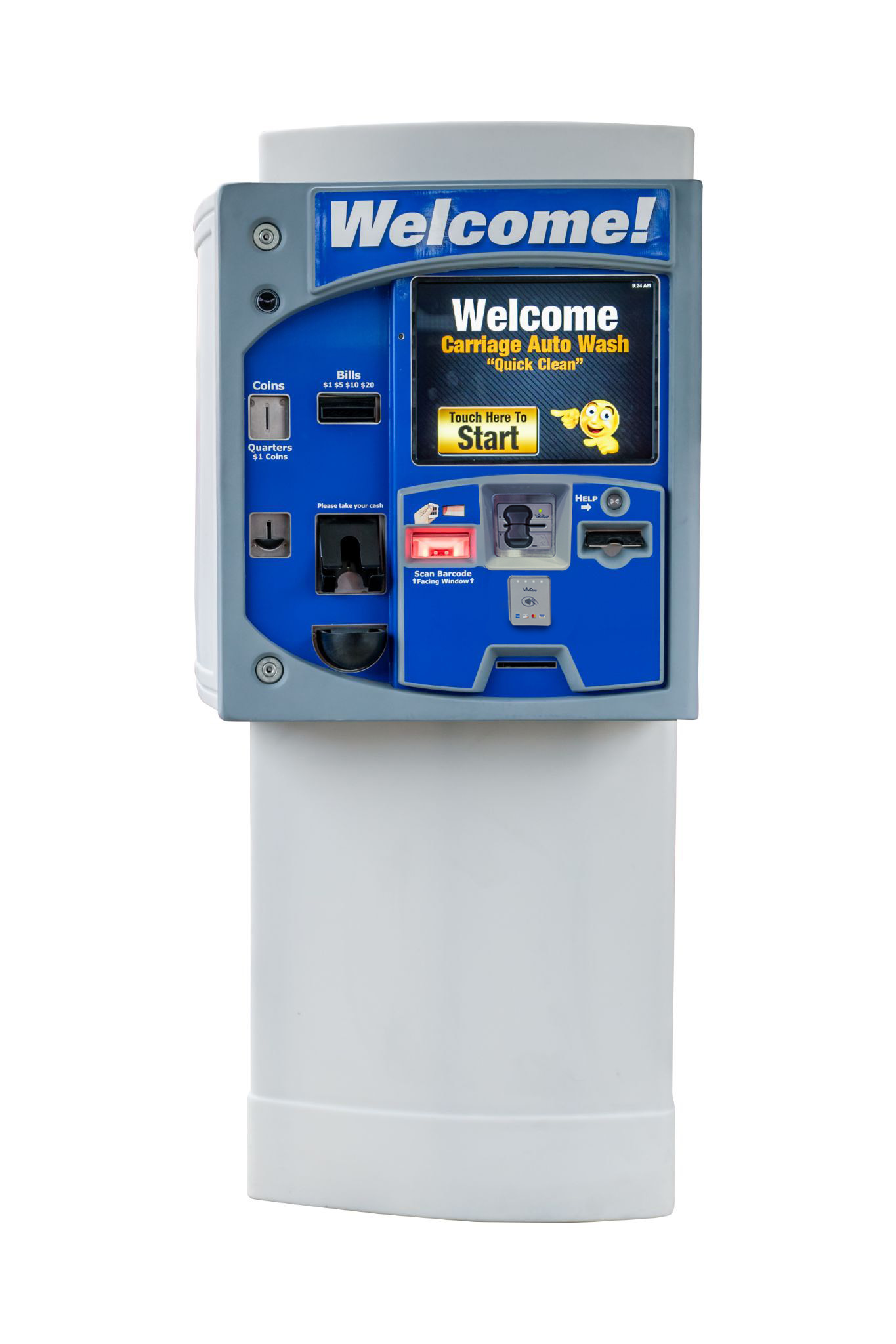 DRB's XPT 5+ car wash pay station with no background