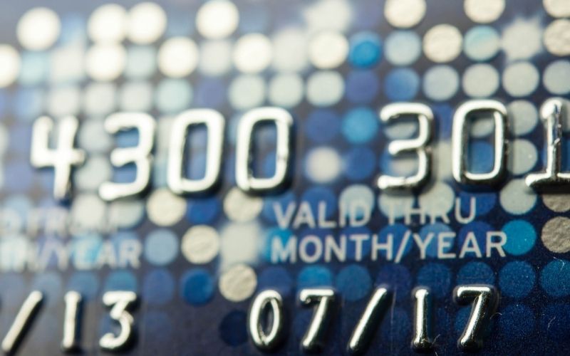 close up of the expiration date on a credit card