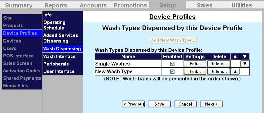 wash dispensing screen in sierra