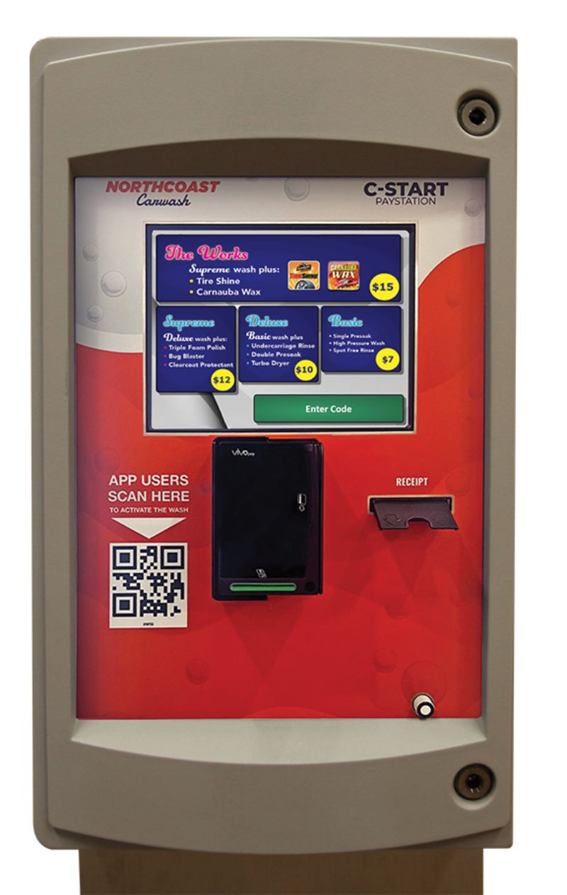 isolated image of c-start car wash pay station by Unitec