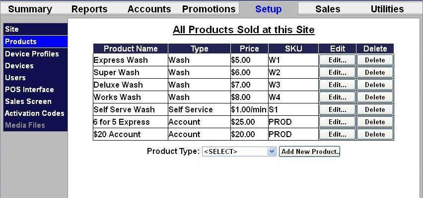 all products sold at site screen in sierra