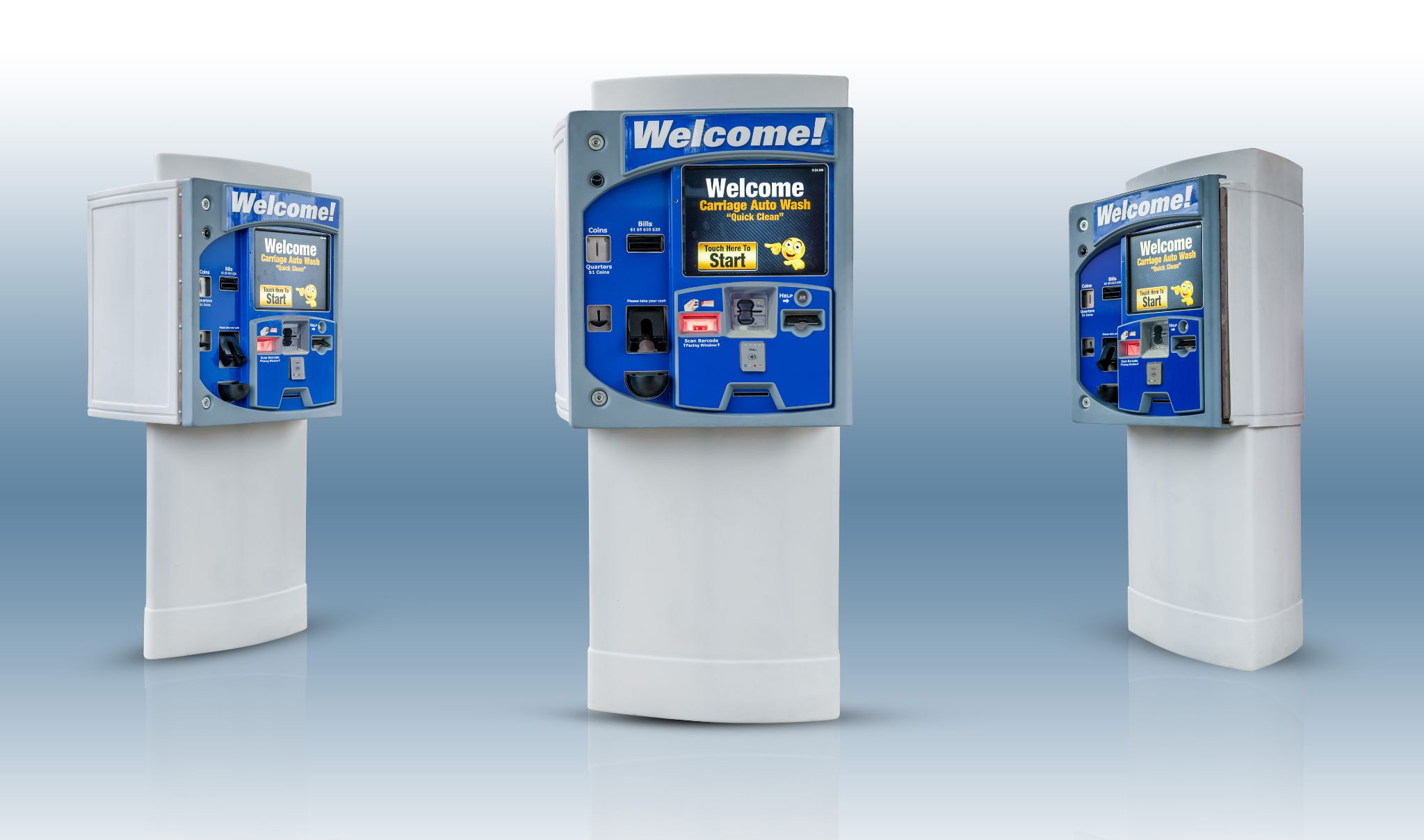 DRB's XPT 5+ car wash pay station from different angles