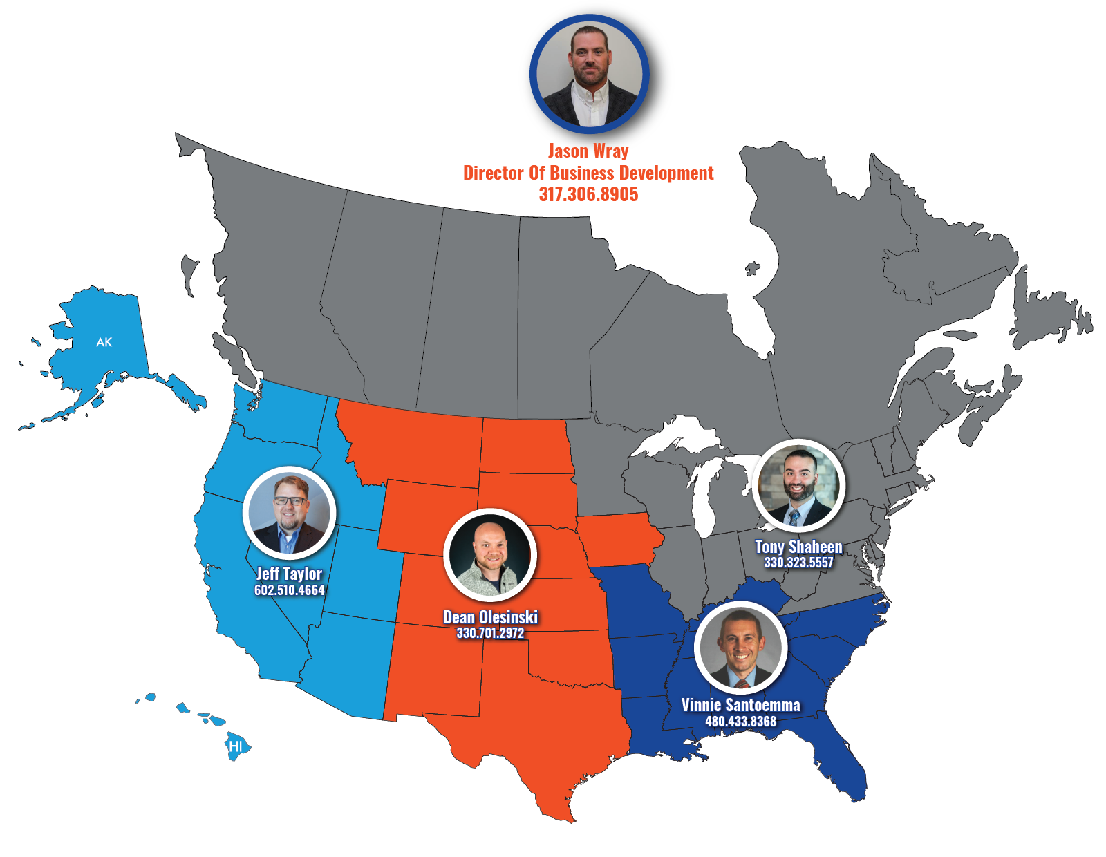 map of drb tunnel sales reps
